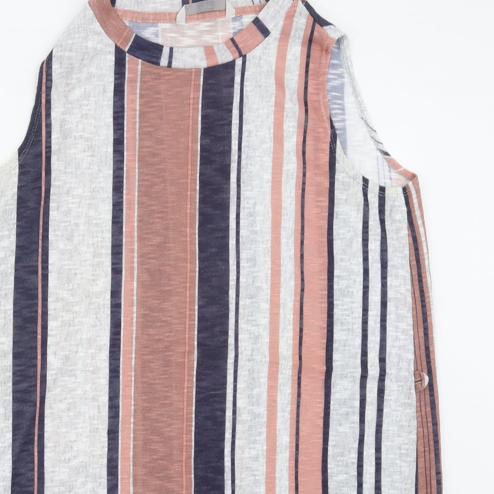 George Womens Grey Striped  Basic Tank Size 16