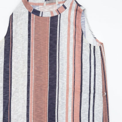 George Womens Grey Striped  Basic Tank Size 16