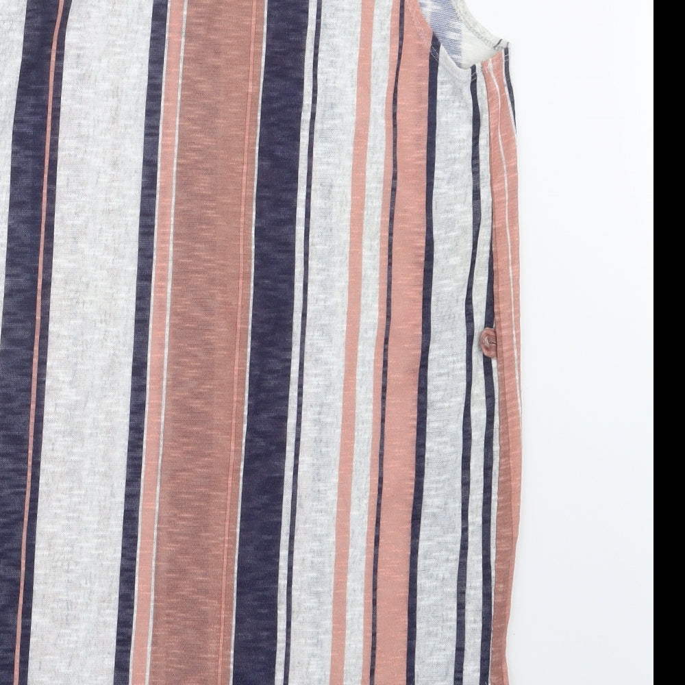 George Womens Grey Striped  Basic Tank Size 16