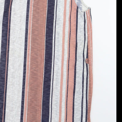 George Womens Grey Striped  Basic Tank Size 16