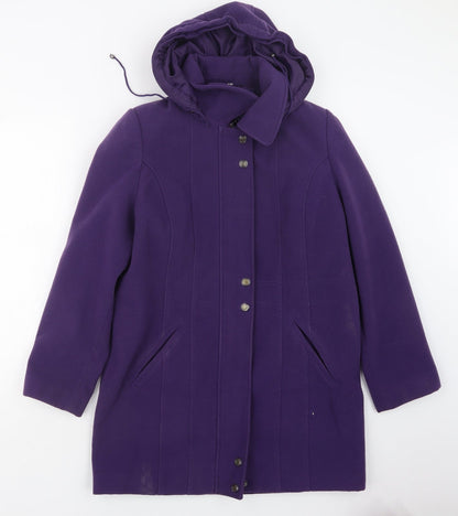 eleganze Womens Purple   Pea Coat Coat Size S
