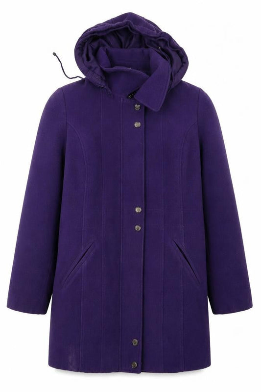 eleganze Womens Purple   Pea Coat Coat Size S