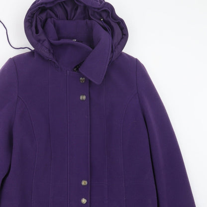 eleganze Womens Purple   Pea Coat Coat Size S