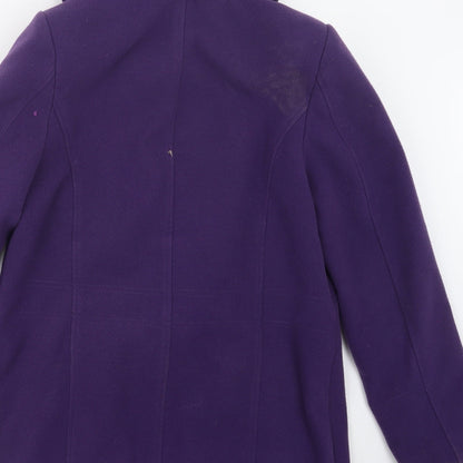 eleganze Womens Purple   Pea Coat Coat Size S