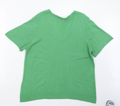 Womens UK Size 12 Casual Comfort Green Pullover Jumper