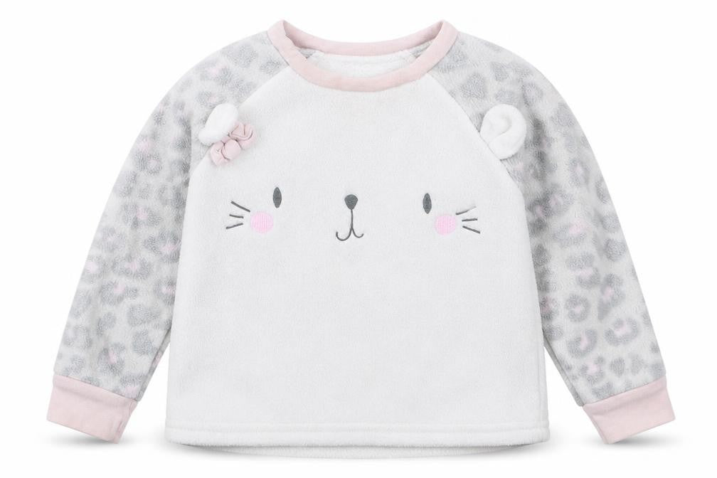 JAM JAM Girls Grey Animal Print  Top Pyjama Set Size 2-3 Years