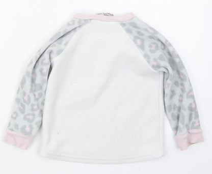 JAM JAM Girls Grey Animal Print  Top Pyjama Set Size 2-3 Years