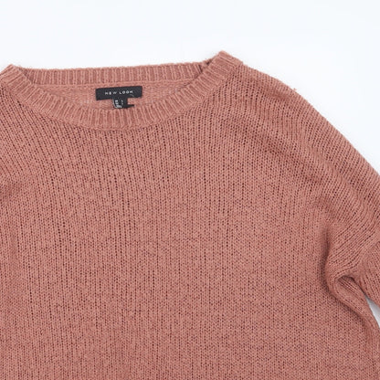 Womens UK Size L New Look Pink Pullover Jumper