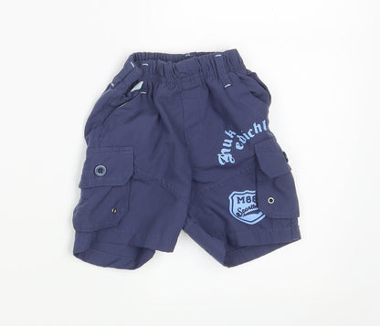 Nursery Time Baby Blue   Cargo Trousers Size 6-9 Months  - Waist 14in; Inside  leg 4in