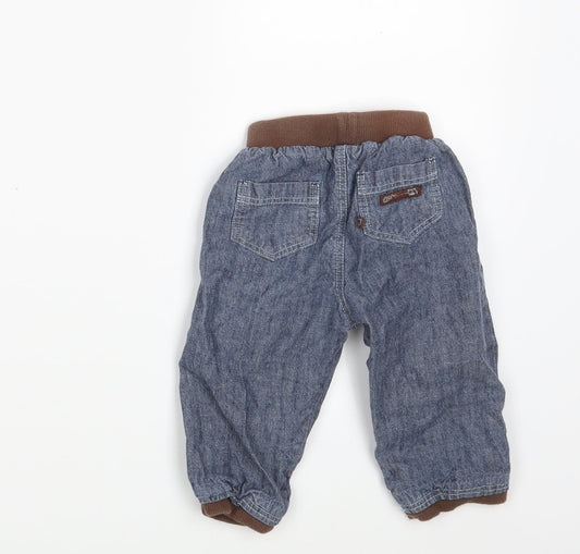 TU Boys Blue   Jogger Trousers Size 9-12 Months  - Waist 15in; Inside  leg 9in