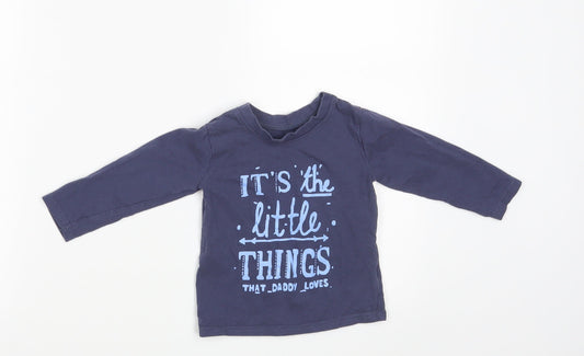 George Boys Blue   Basic T-Shirt Size 9-12 Months