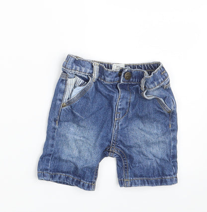 Manataray Baby Blue  Denim Sweatpants Trousers Size 6-9 Months  - Waist 16in; Inside  leg 3in