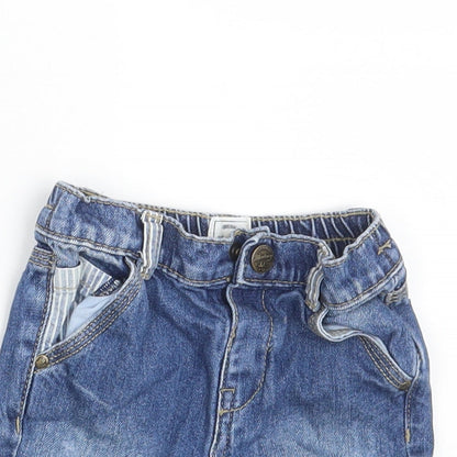 Manataray Baby Blue  Denim Sweatpants Trousers Size 6-9 Months  - Waist 16in; Inside  leg 3in