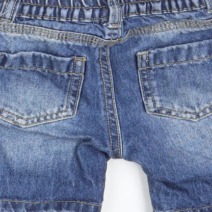 Manataray Baby Blue  Denim Sweatpants Trousers Size 6-9 Months  - Waist 16in; Inside  leg 3in
