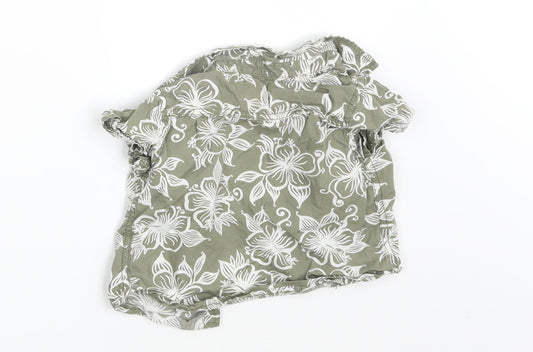 H&M Boys Grey Floral  Basic Button-Up Size 3-6 Months