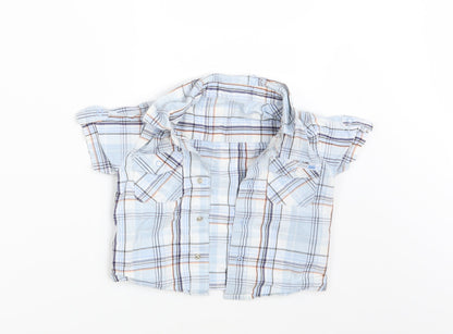 George Boys Blue Check  Basic Button-Up Size 9-12 Months