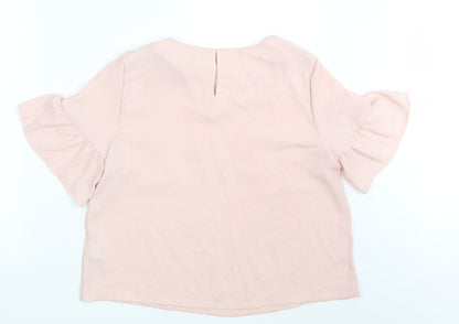 Womens UK Size 16 New Look Pink Basic Blouse