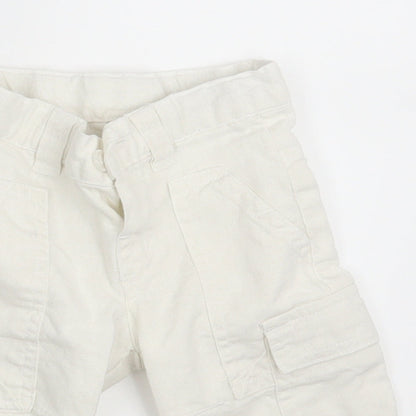 Mila Blue Baby White   Cropped Trousers Size 3-6 Months  - Waist 16in; Inside  leg 7in