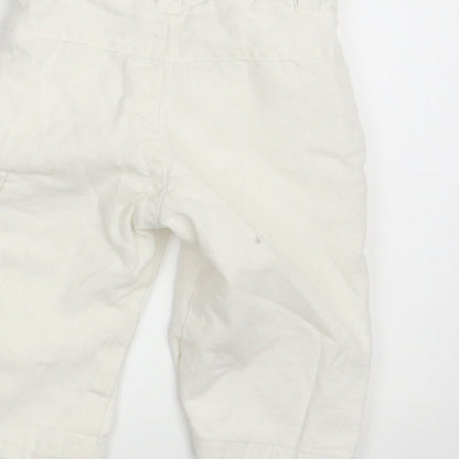 Mila Blue Baby White   Cropped Trousers Size 3-6 Months  - Waist 16in; Inside  leg 7in