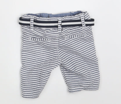 Denim Co.  Baby White Striped  Sweatpants Trousers Size 6-9 Months  - Waist 18in; Inside  leg 4in