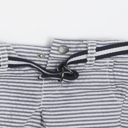 Denim Co.  Baby White Striped  Sweatpants Trousers Size 6-9 Months  - Waist 18in; Inside  leg 4in