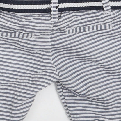 Denim Co.  Baby White Striped  Sweatpants Trousers Size 6-9 Months  - Waist 18in; Inside  leg 4in
