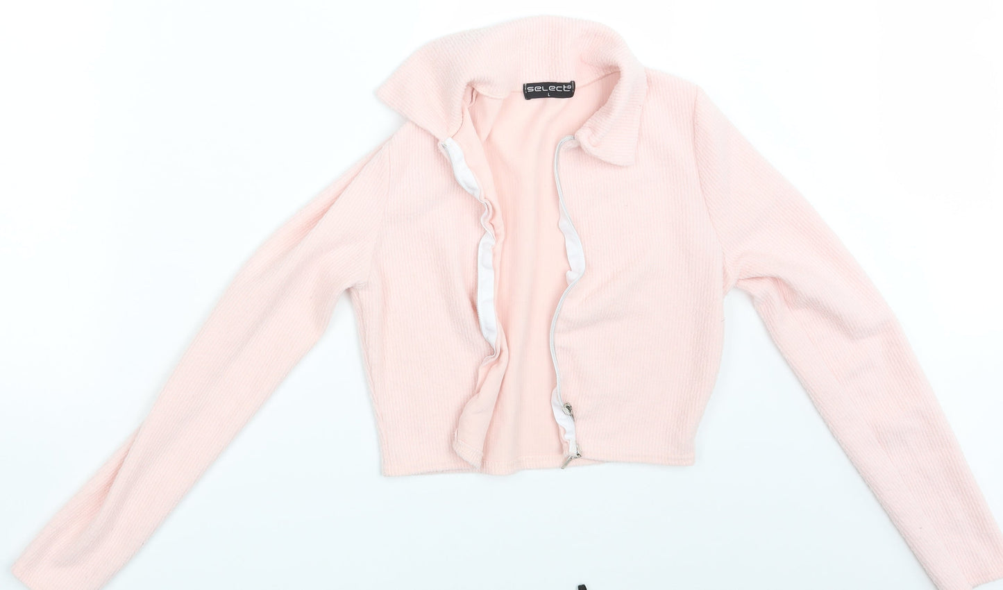 Womens UK Size L Select Pink Full Zip Jumper