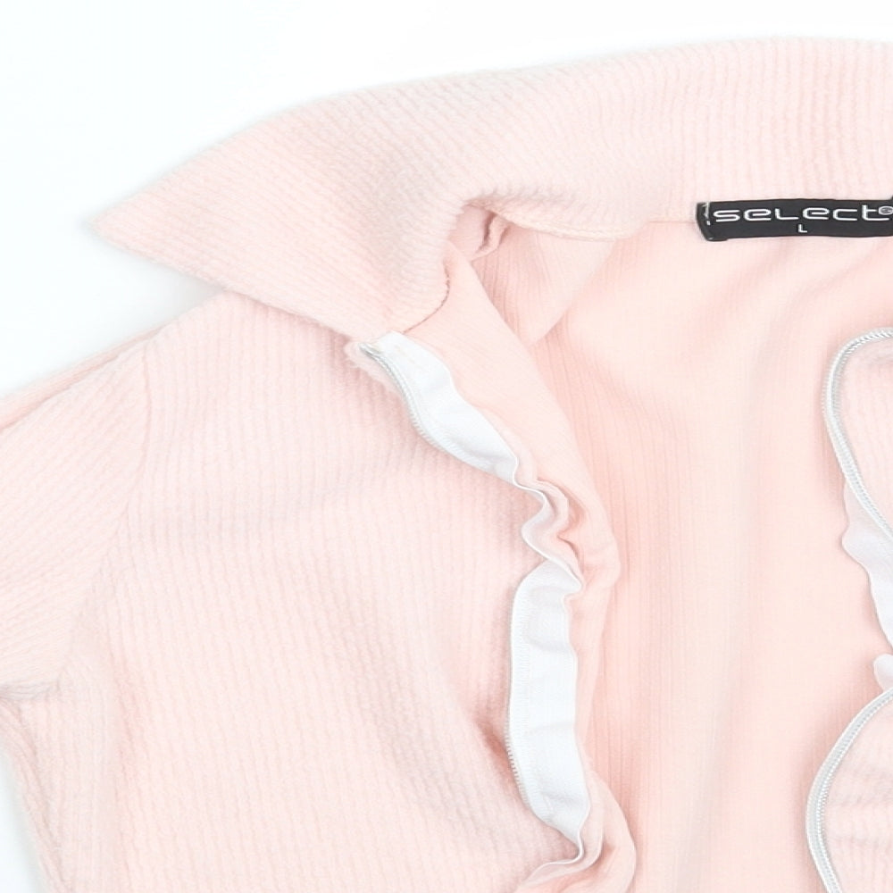 Womens UK Size L Select Pink Full Zip Jumper