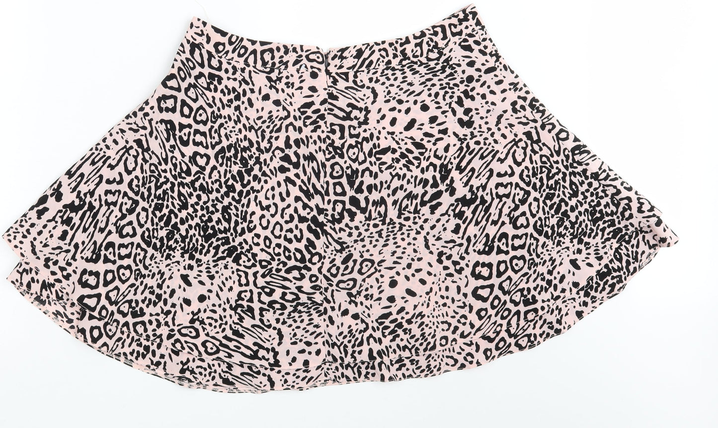 ASOS Womens Pink Animal Print  A-Line Skirt Size 16