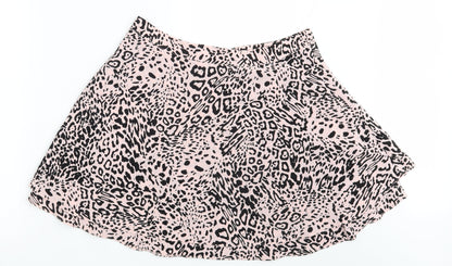ASOS Womens Pink Animal Print  A-Line Skirt Size 16