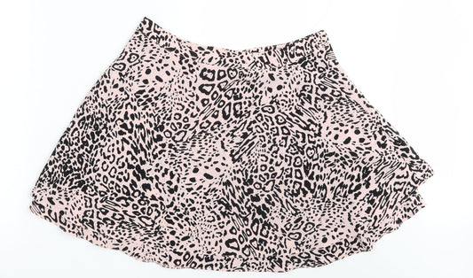 ASOS Womens Pink Animal Print  A-Line Skirt Size 16