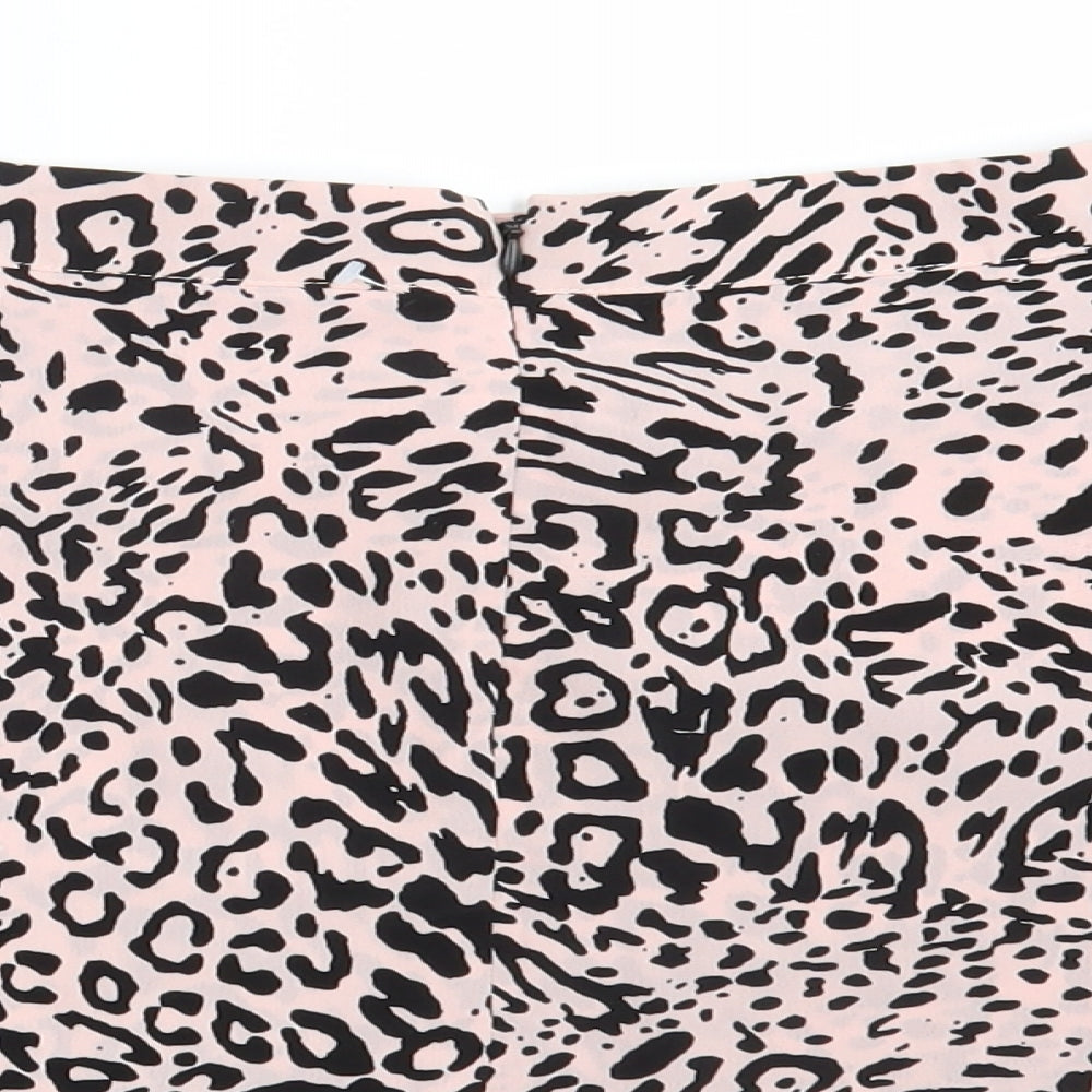 ASOS Womens Pink Animal Print  A-Line Skirt Size 16