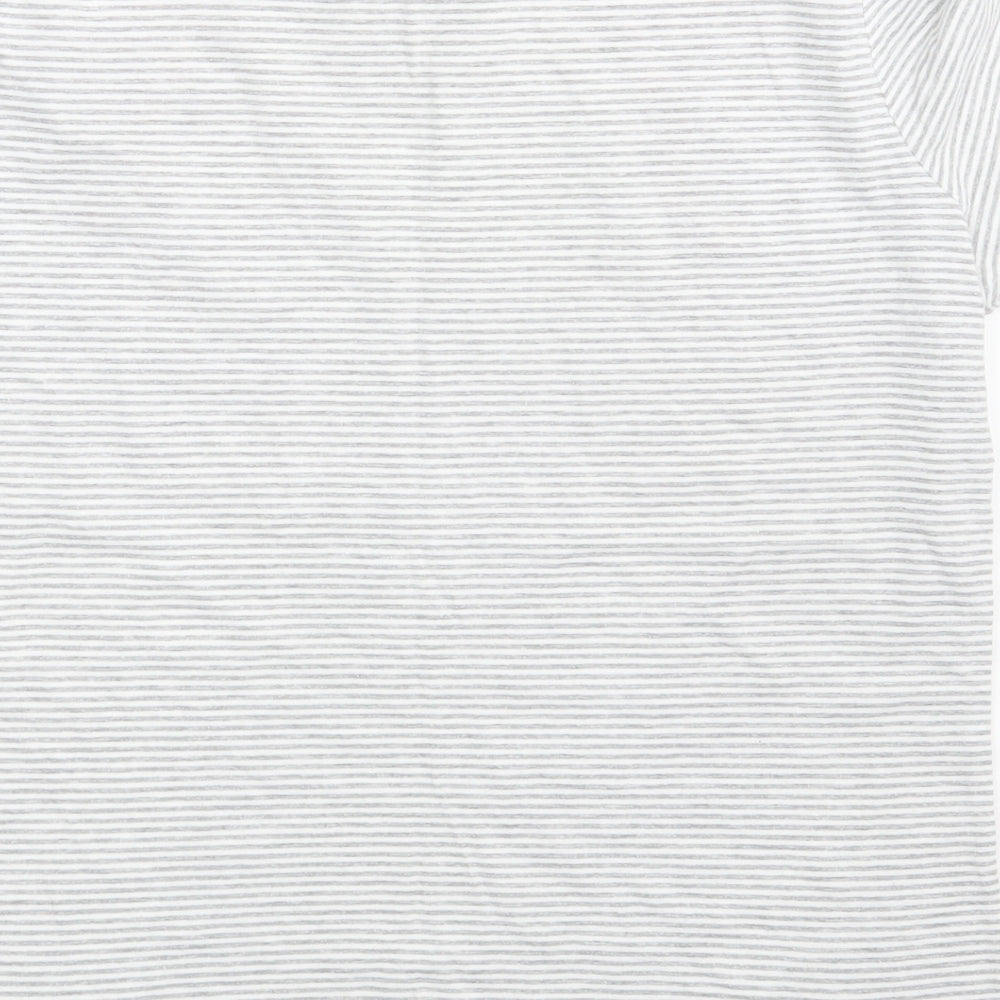 F&F Womens Grey Striped  Basic T-Shirt One Size