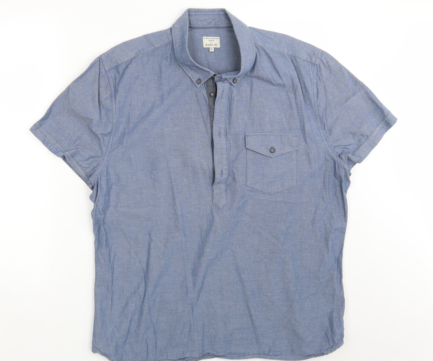 Womens UK Size XL Easy Blue Basic Button-Up