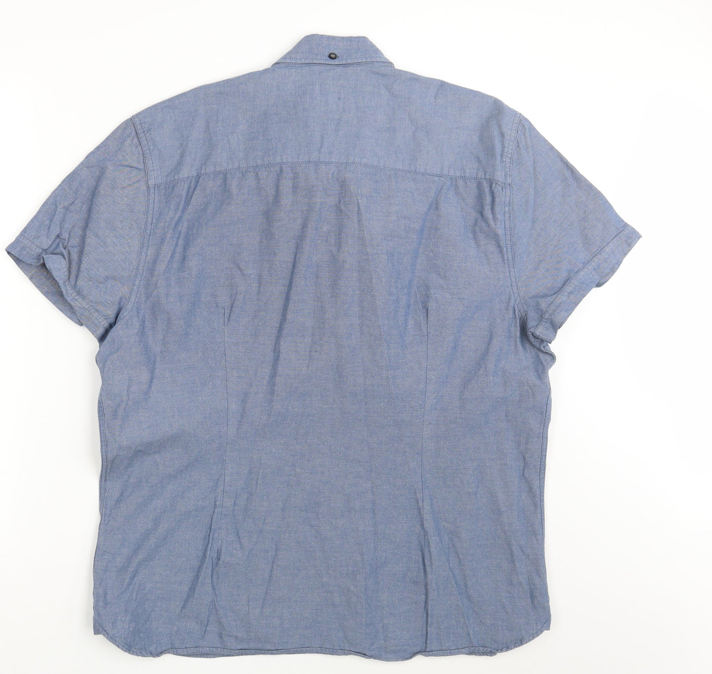 Womens UK Size XL Easy Blue Basic Button-Up