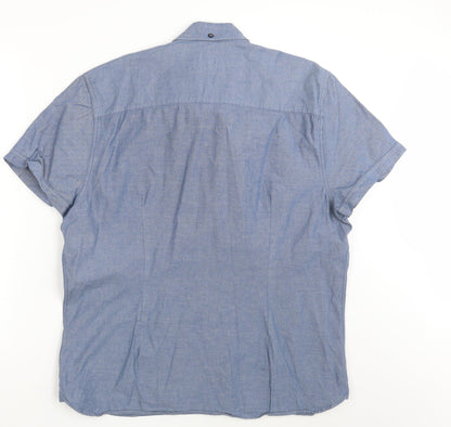 Womens UK Size XL Easy Blue Basic Button-Up