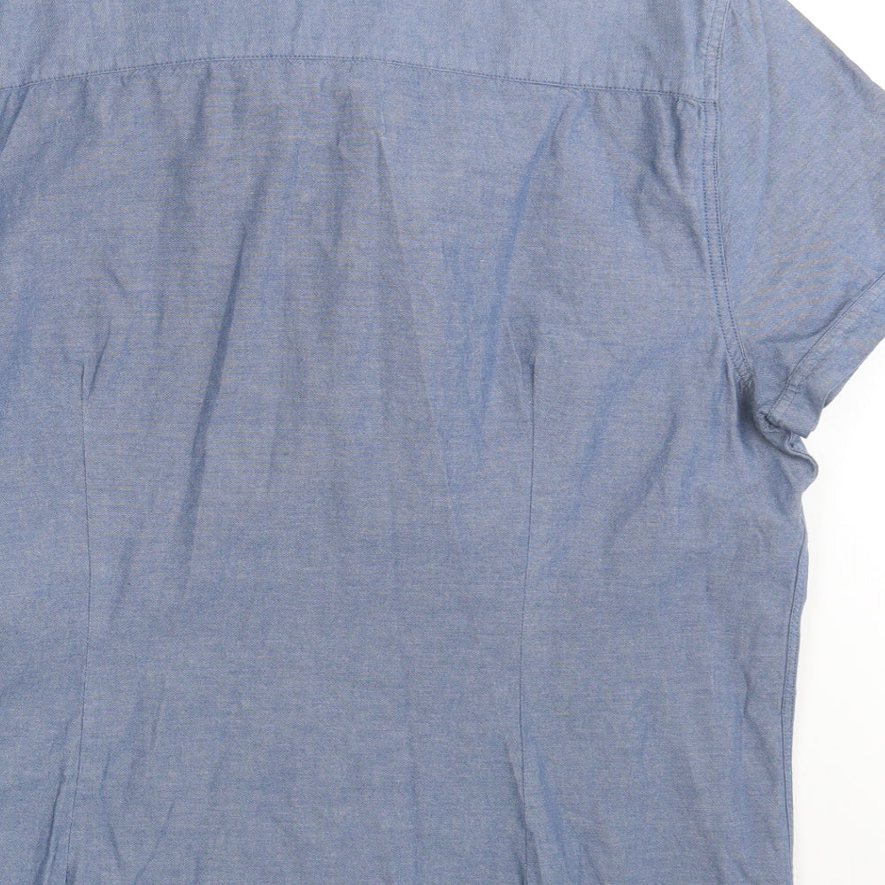 Womens UK Size XL Easy Blue Basic Button-Up