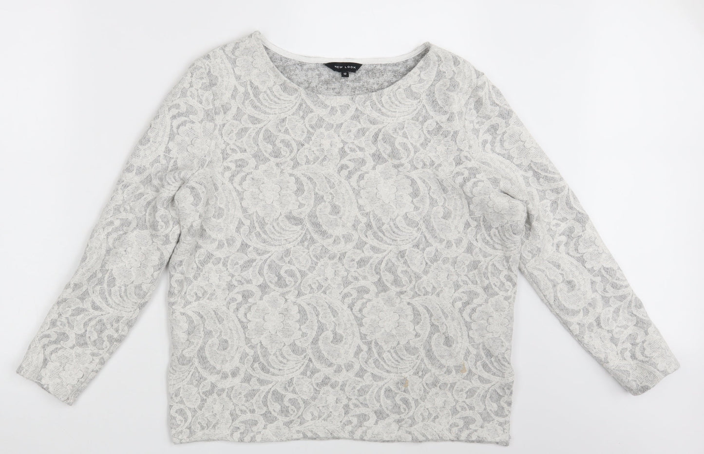 Womens UK Size 12 New Look Grey Pullover Jumper