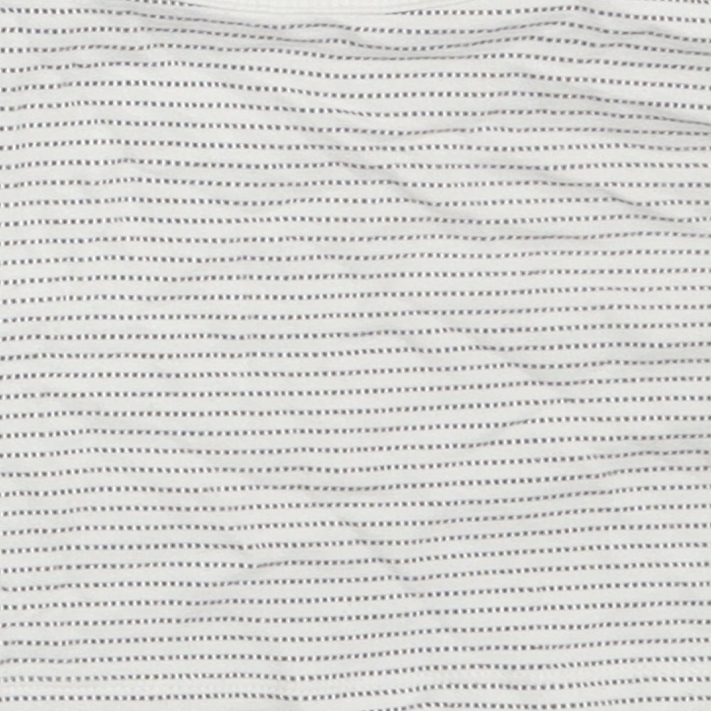 Disney Baby White Striped  Basic T-Shirt Size 0-3 Months