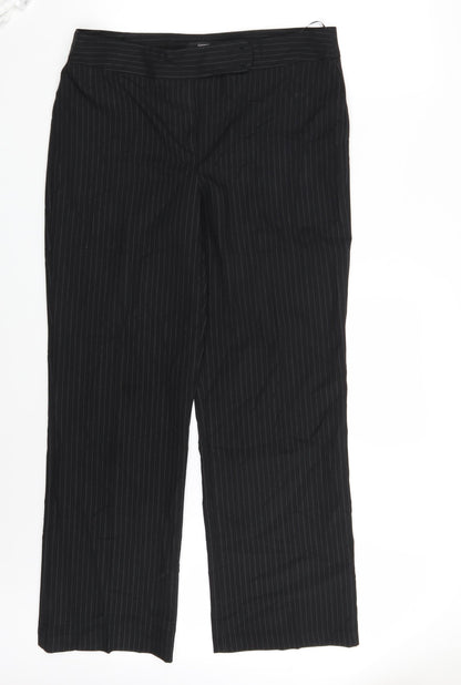 George Womens Black Striped  Trousers  Size 14 L30 in