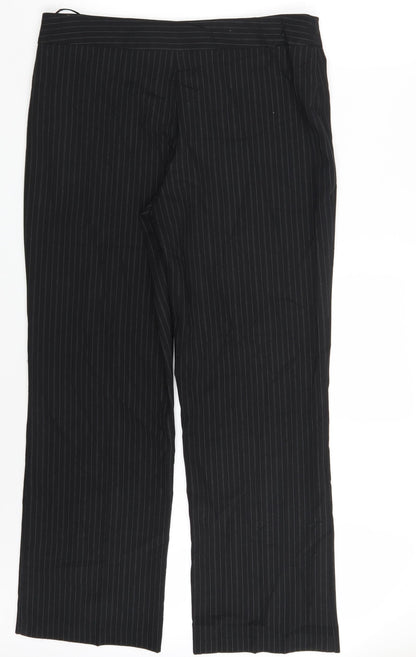 George Womens Black Striped  Trousers  Size 14 L30 in