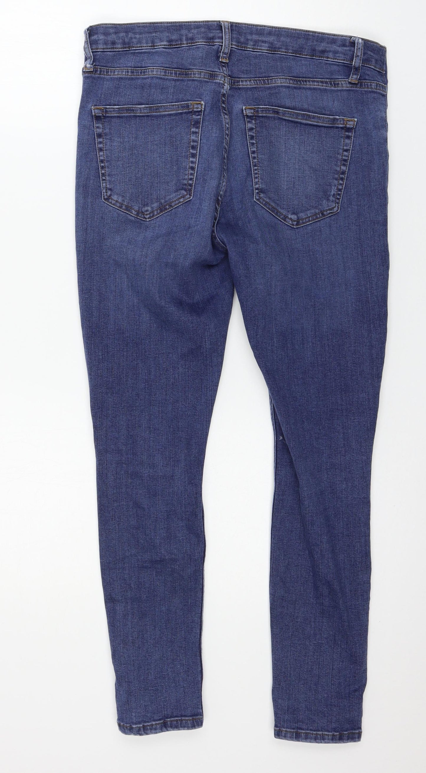 Topshop Womens Blue  Denim Skinny Jeans Size 32 in L25 in