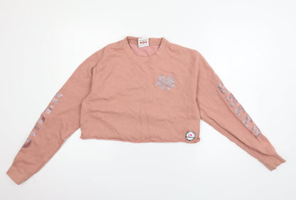 I Love Cheer Womens Pink  Jersey Pullover Sweatshirt Size XS