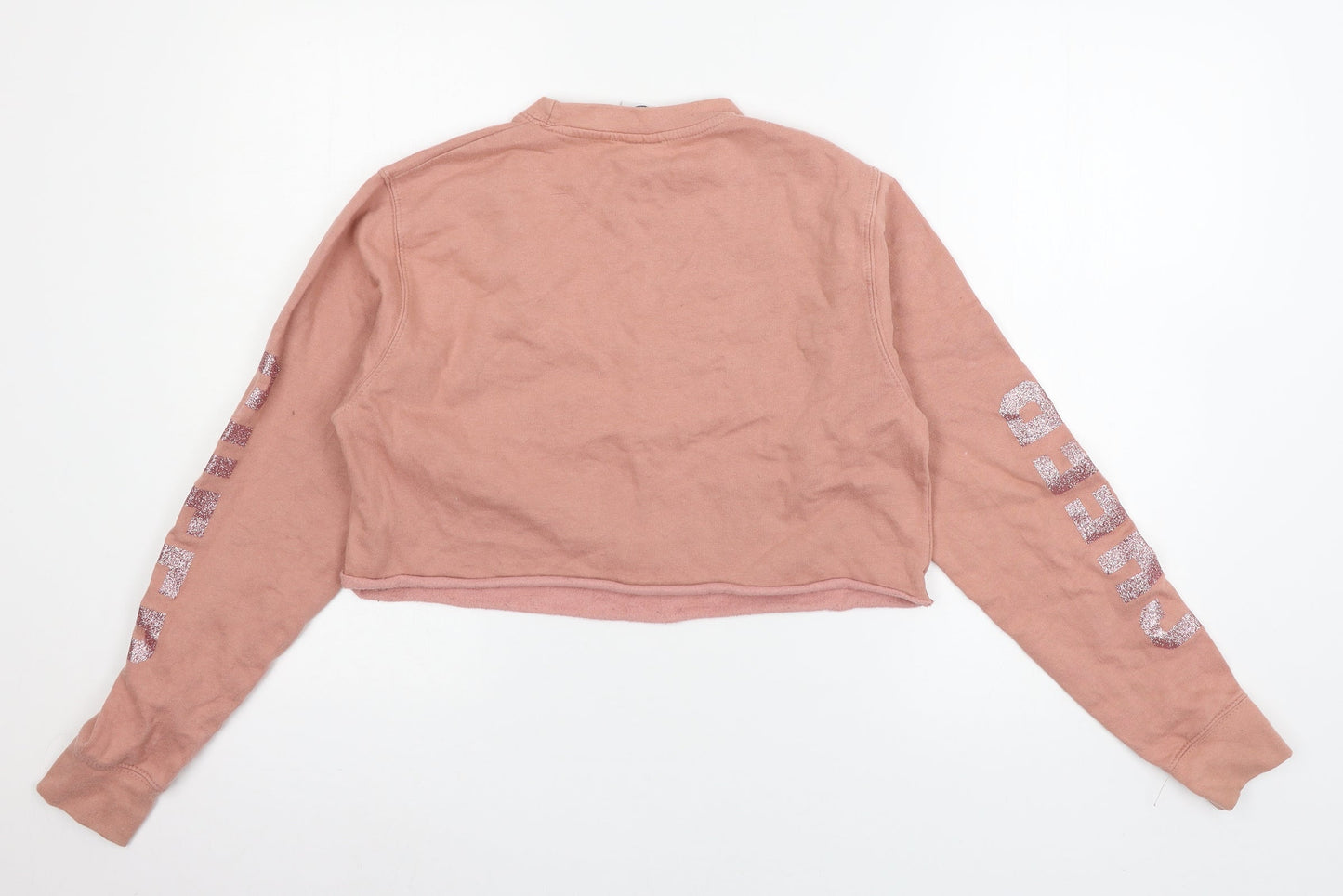 I Love Cheer Womens Pink  Jersey Pullover Sweatshirt Size XS
