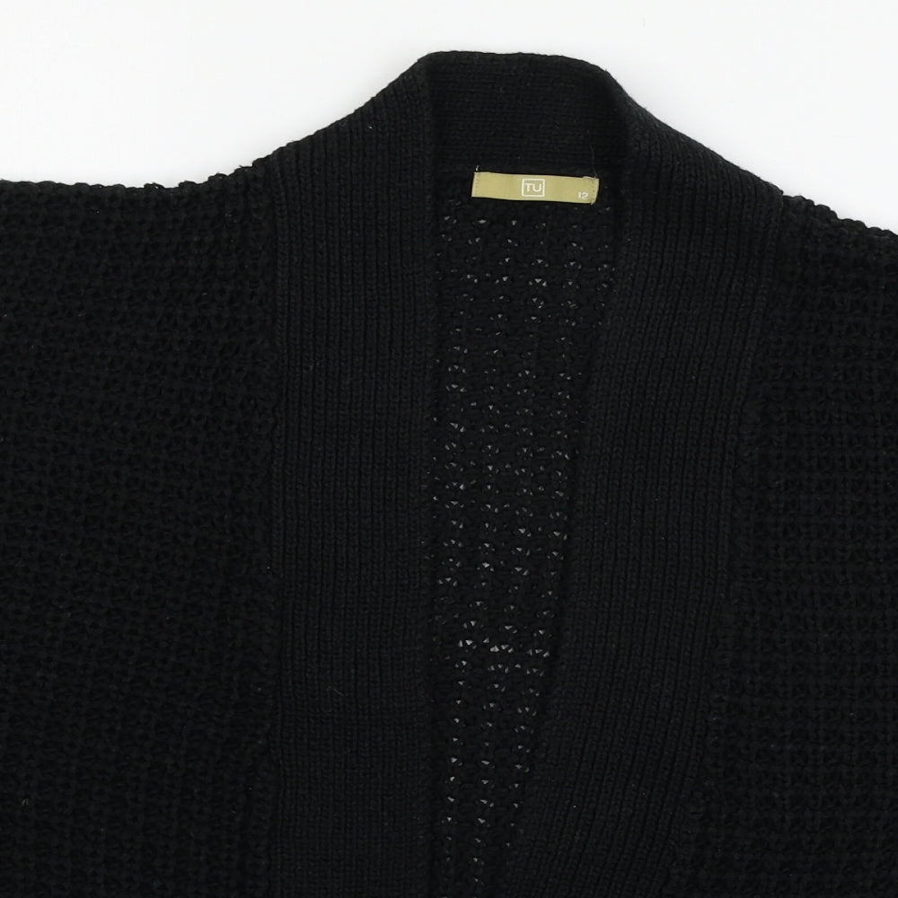 TU Womens Black  Knit Cardigan Jumper Size 12