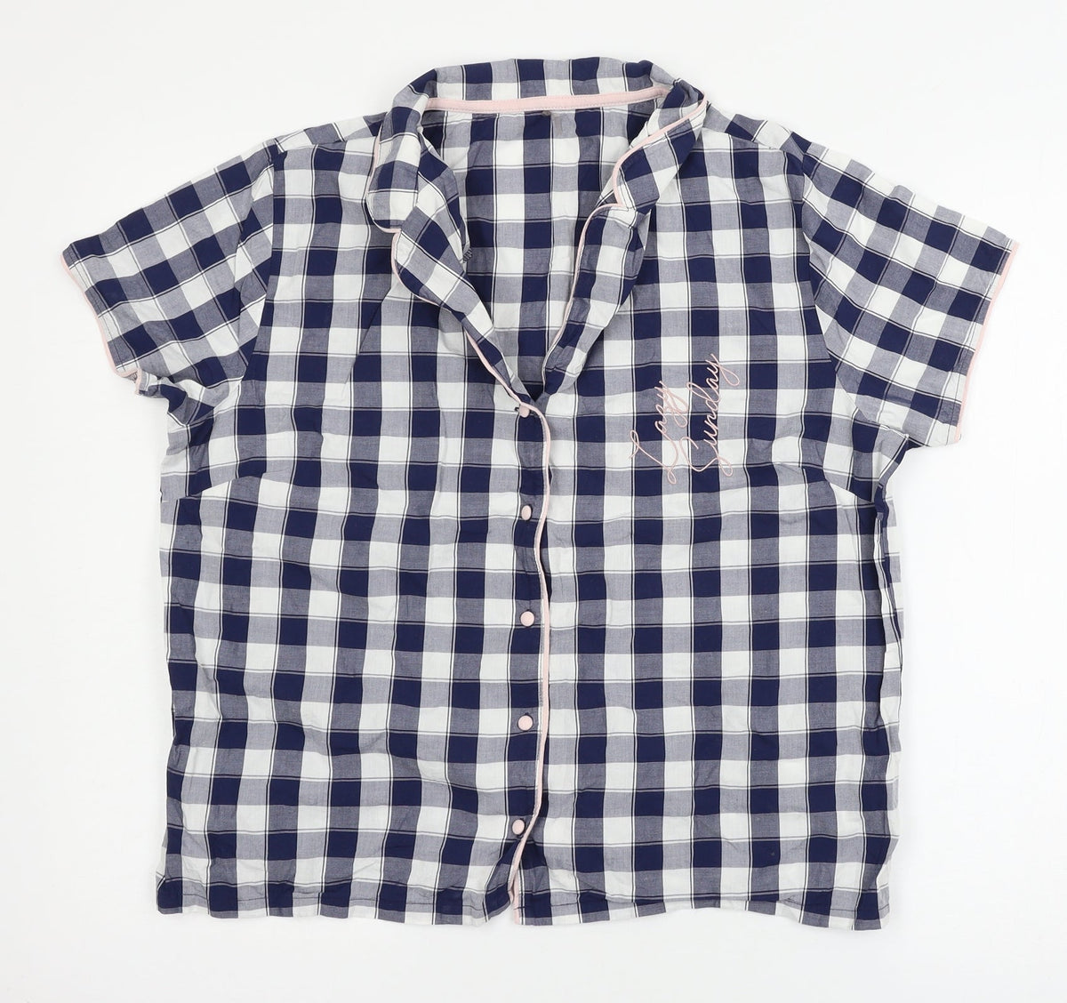 George Womens Blue Check  Top Pyjama Pants Size 8