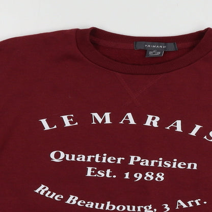 Primark Womens Red  Jersey Pullover Sweatshirt Size XS