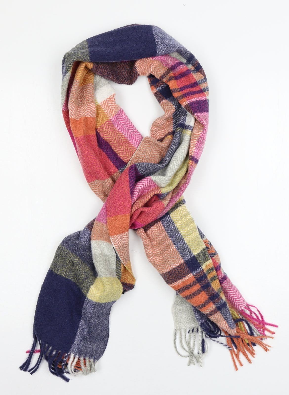 Preworn Womens Multicoloured Check Knit  Scarf