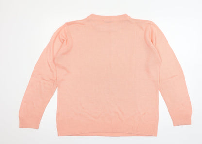 Damart Womens Orange  Knit Pullover Jumper Size 12