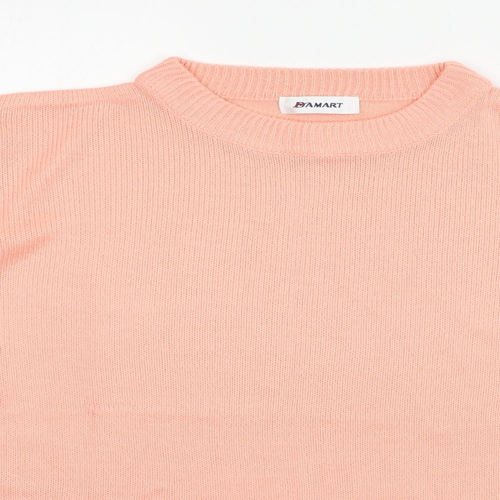 Damart Womens Orange  Knit Pullover Jumper Size 12